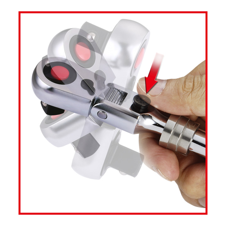 Cliquet télescopique réversible articulé KS Tools SlimPOWER 1/2", 72 dents