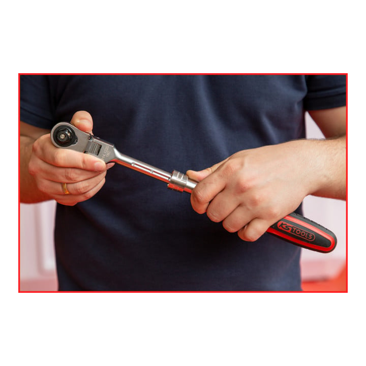 Cliquet télescopique réversible articulé KS Tools SlimPOWER 1/2", 72 dents
