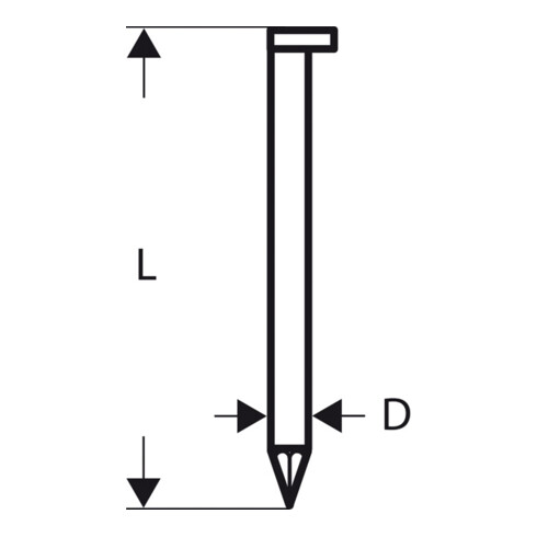 Clou à tête en D Bosch SN34DK 65G 2,8 mm 65 mm galvanisé lisse