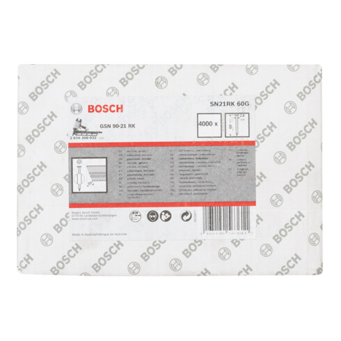 Clou à tête ronde Bosch SN21RK 60G 2,8 mm 60 mm galvanisé lisse