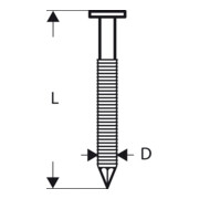 Clou à tête ronde Bosch SN21RK 65RHG 2,8 mm 65 mm rainuré galvanisé à chaud-2