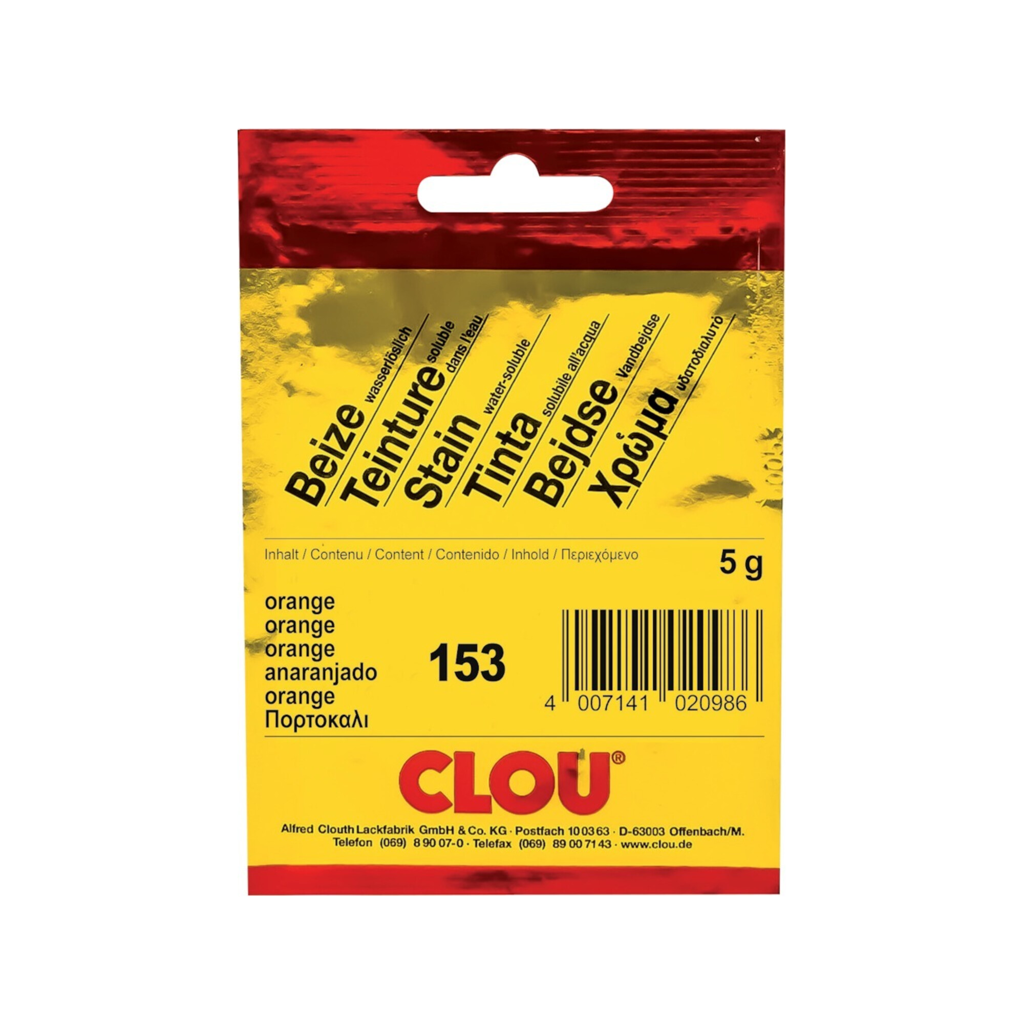 CLOU Beizen in Bt. (wasserl.) Nr. 153 orange