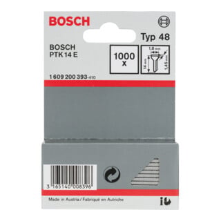Clou d'agrafeuse Bosch type 48, 1,8 x 1,45 x 14 mm, paquet de 1000
