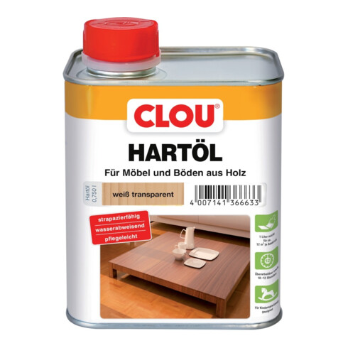 CLOU Hartöl Nr. 3 weiß transparent 750ml