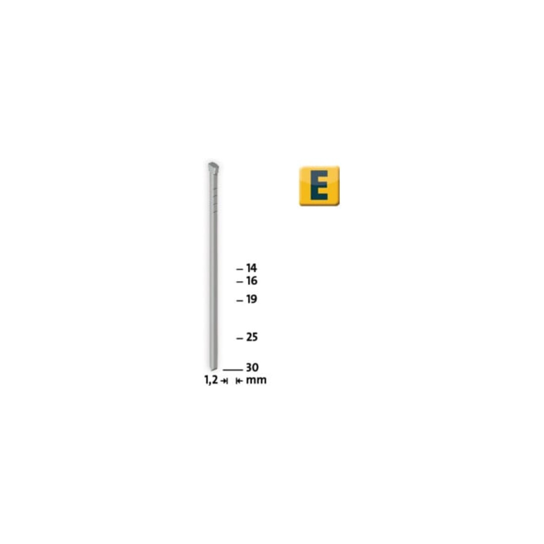Clous type J L. 30 mm l. fil 1,20 mm avec tête 1000pces/carton NOVUS