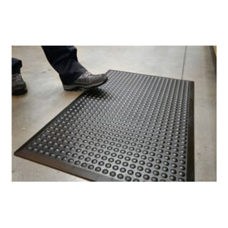 COBA Revêtement de sol de poste de travail tapis prêt à l’emploi L1200×I900×P14mm noir caoutchouc SBR