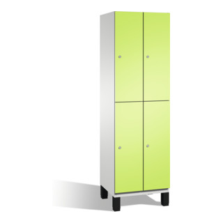 C+P armoire à deux niveaux Cambio sur pieds 4 compartiments Front Viridian corps vert Viridian vert clair gris clair