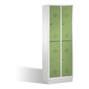 C+P Classic armoire à deux niveaux sur socle 4 compartiments Façade Reseda vert Vert clair Corps gris clair-1