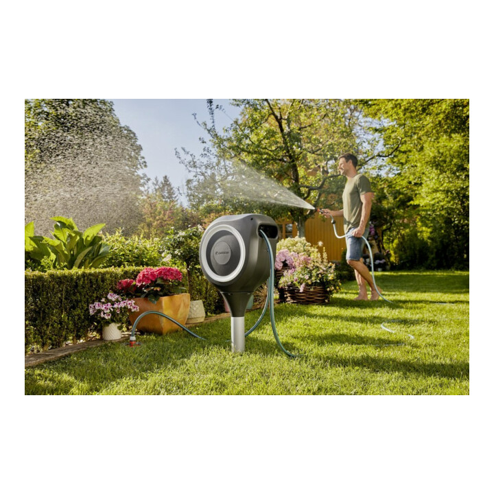 Coffre à tuyaux de jardin RollUp M (blanc) GARDENA 20 m