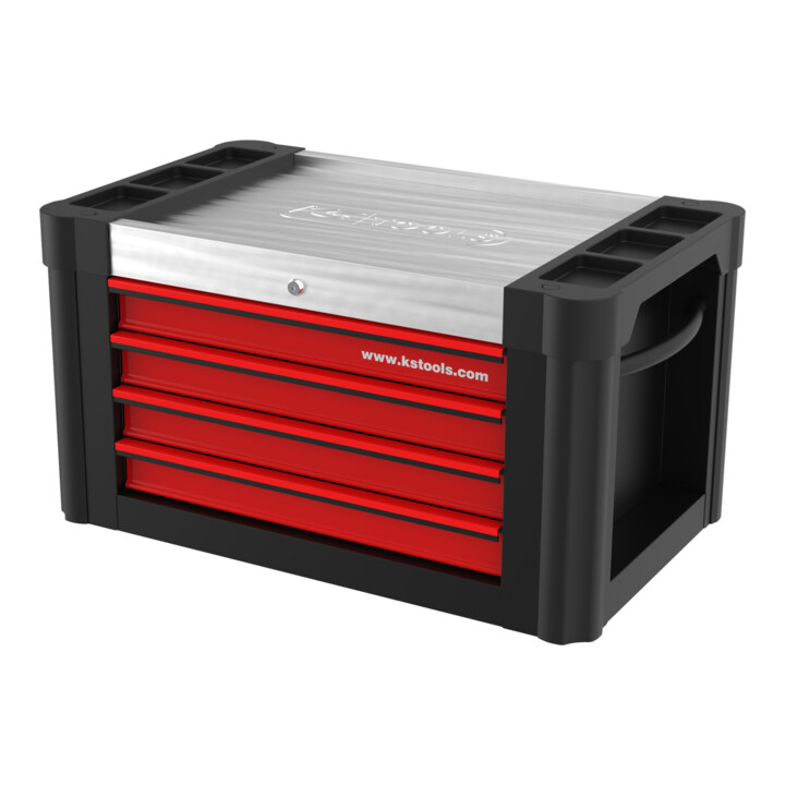 Coffre de servante d'atelier PERFORMANCEplus, 4 tiroirs, noir/rouge KS Tools
