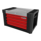 Coffre de servante d'atelier PERFORMANCEplus, 4 tiroirs, noir/rouge KS Tools-5
