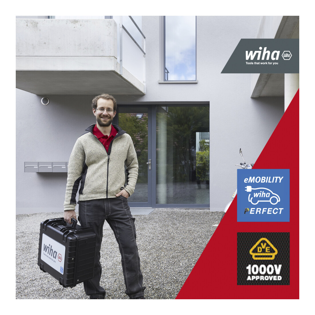 Coffret à outils Wiha XL eMobility pour véhicules hybrides et électriques, 70 pièces