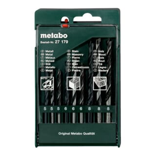 Coffret avec assortiment de forets, 9 pcs metabo