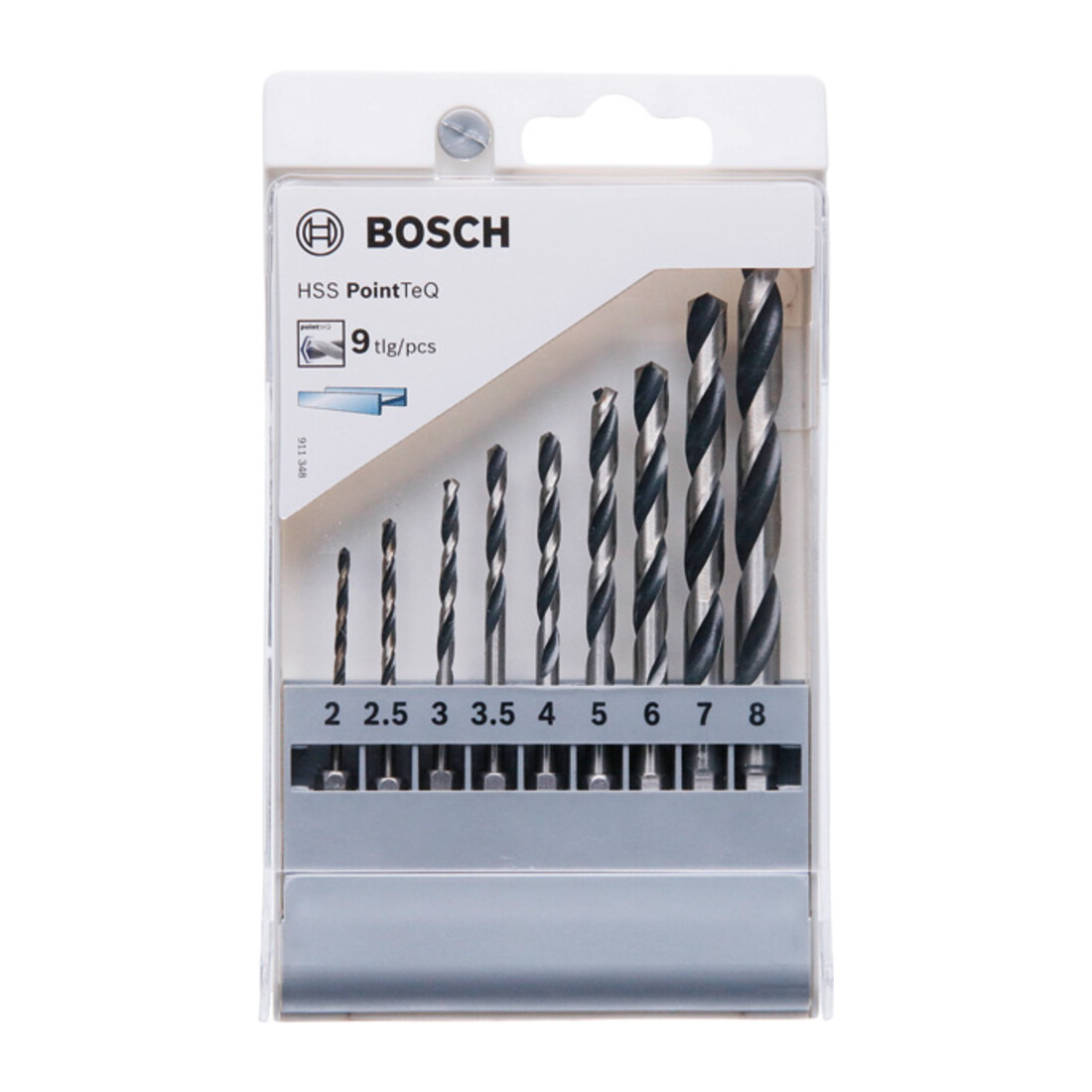 Coffret de 9 forets hexagonaux HSS PointTeQ, 2 - 8 mm. Pour perceuses visseuses Bosch