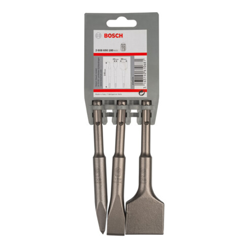 Coffret de burins courts SDS plus, 3 pièces 140; 140x20;140x40 mm