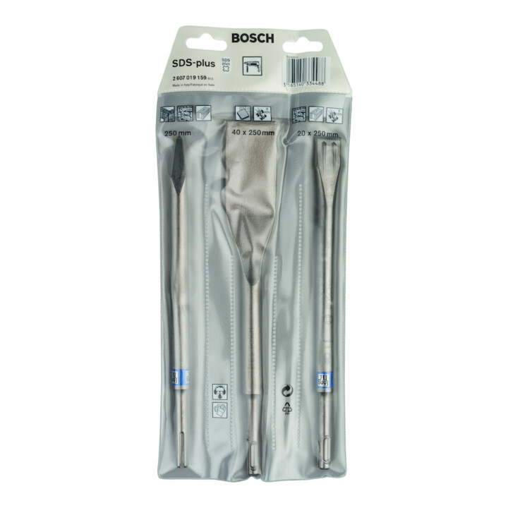 Coffret de burins SDS plus, 3 pièces 250; 250; 260 x 20; 40 mm