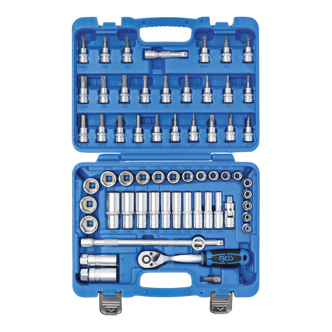 Coffret de douilles 10 mm (3/8") en pouces 61 pièces BGS