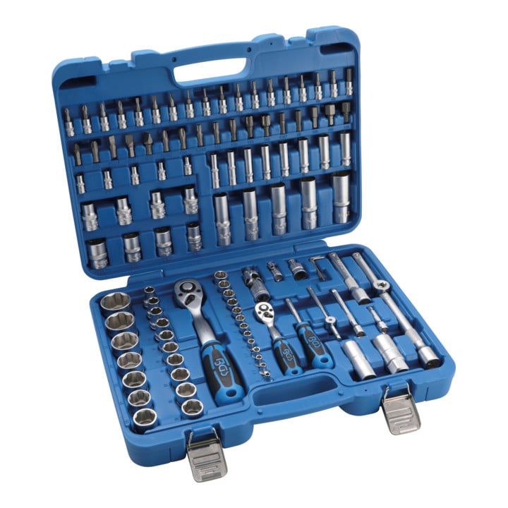 Coffret de Douilles à profil ondulé 6,3 mm (1/4") / 12,5 mm (1/2") 108 pièces BGS