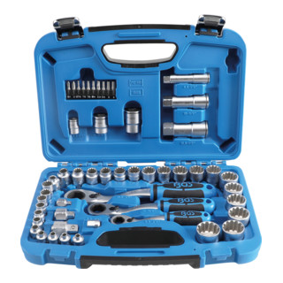 Coffret de douilles avec cliquet traversant Gear Lock 4,5 à 25 mm 52 pièces BGS