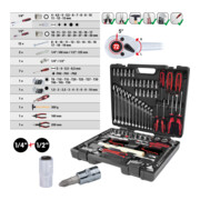 Coffret de douilles et cliquets KS Tools 1/4" + 1/2" CHROMEplus ®