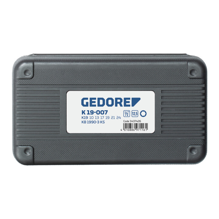 Coffret de douilles impact 1/2" Gedore K 19-007 10-24 mm