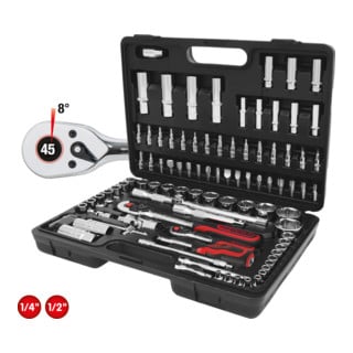 Coffret de douilles KS Tools 1/4" + 1/2" CHROMEplus (96 pièces)