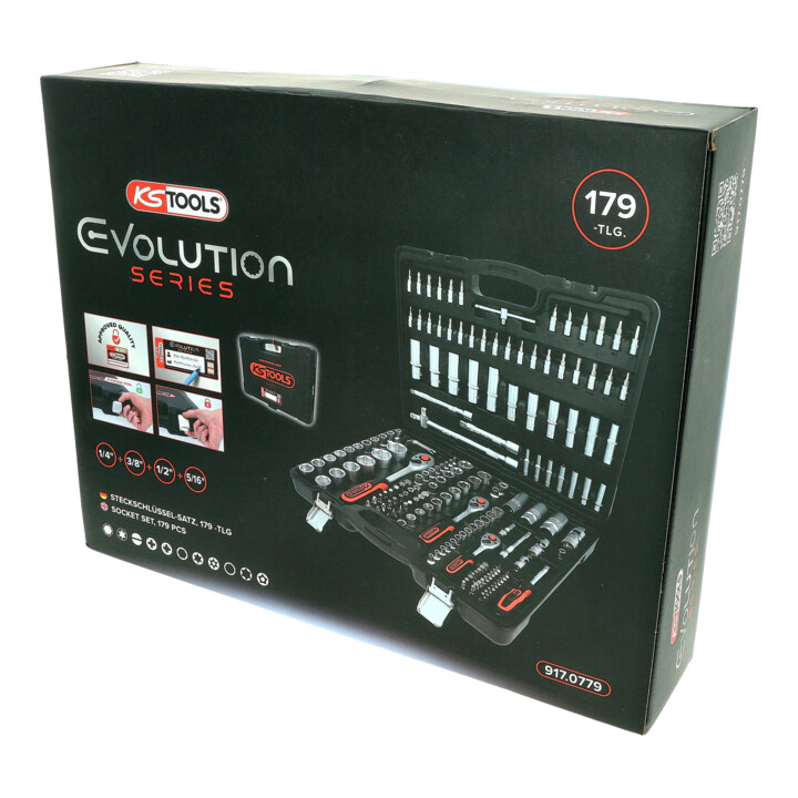 Coffret de douilles KS Tools 1/4"+3/8"+1/2", 179 pcs