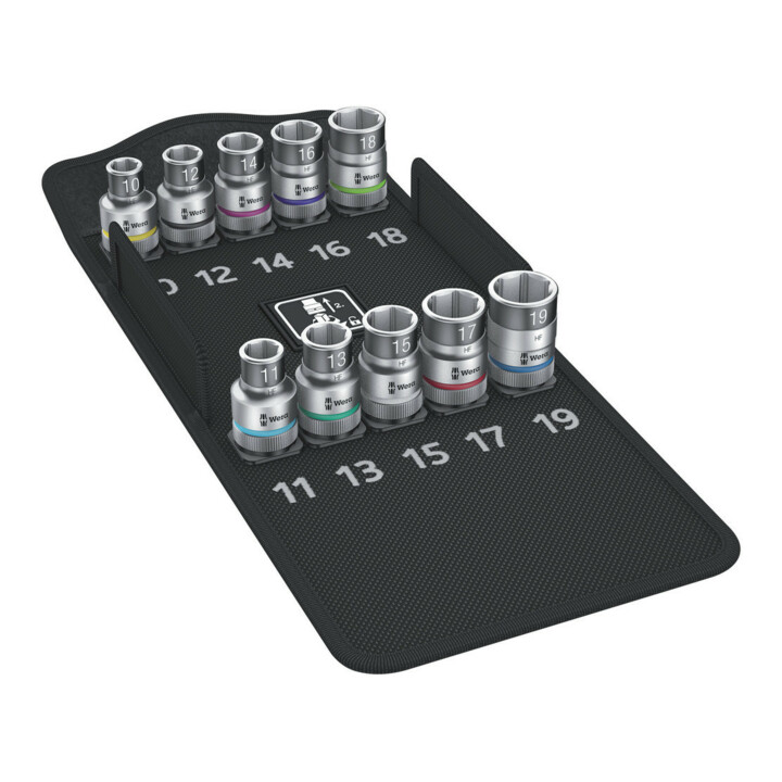 Coffret de douilles pour 6 pans creux Wera 1/2 pouce carré, 10 pièces