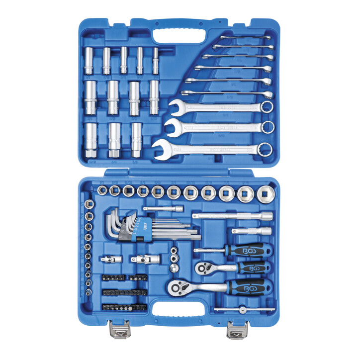 Coffret de douilles six pans 6,3 mm (1/4") + 10 mm (3/8") pouces 92 pièces BGS