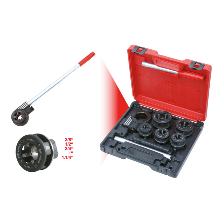 Coffret de filières à main KS Tools 3/8"-1.1/4" 8 pièces