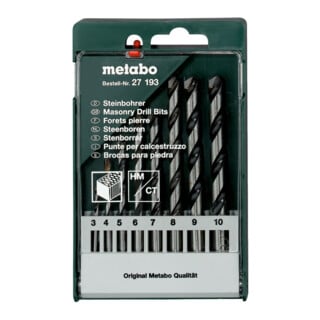 Coffret de forets à pierre, 8 pièces metabo