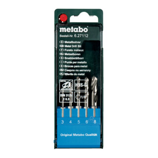 Coffret de forets HSS-G. 5 pièces E 6.3 metabo