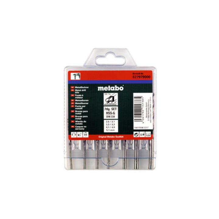 Coffret de forets HSS-G, 7 pièces metabo