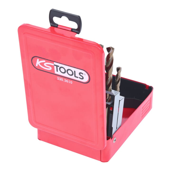 Coffret de forets HSS-G Co 5, en box métal 19 pcs. 1-10mm