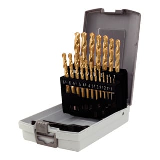 Coffret de forets HSS-G Co 5, en box PVC 19 pcs. 1-10mm