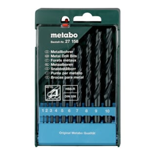 Coffret de forets HSS-R, 10 pièces metabo