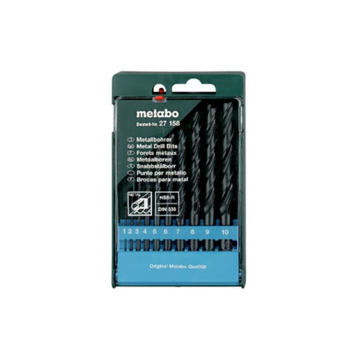 Coffret de forets HSS-R, 10 pièces metabo