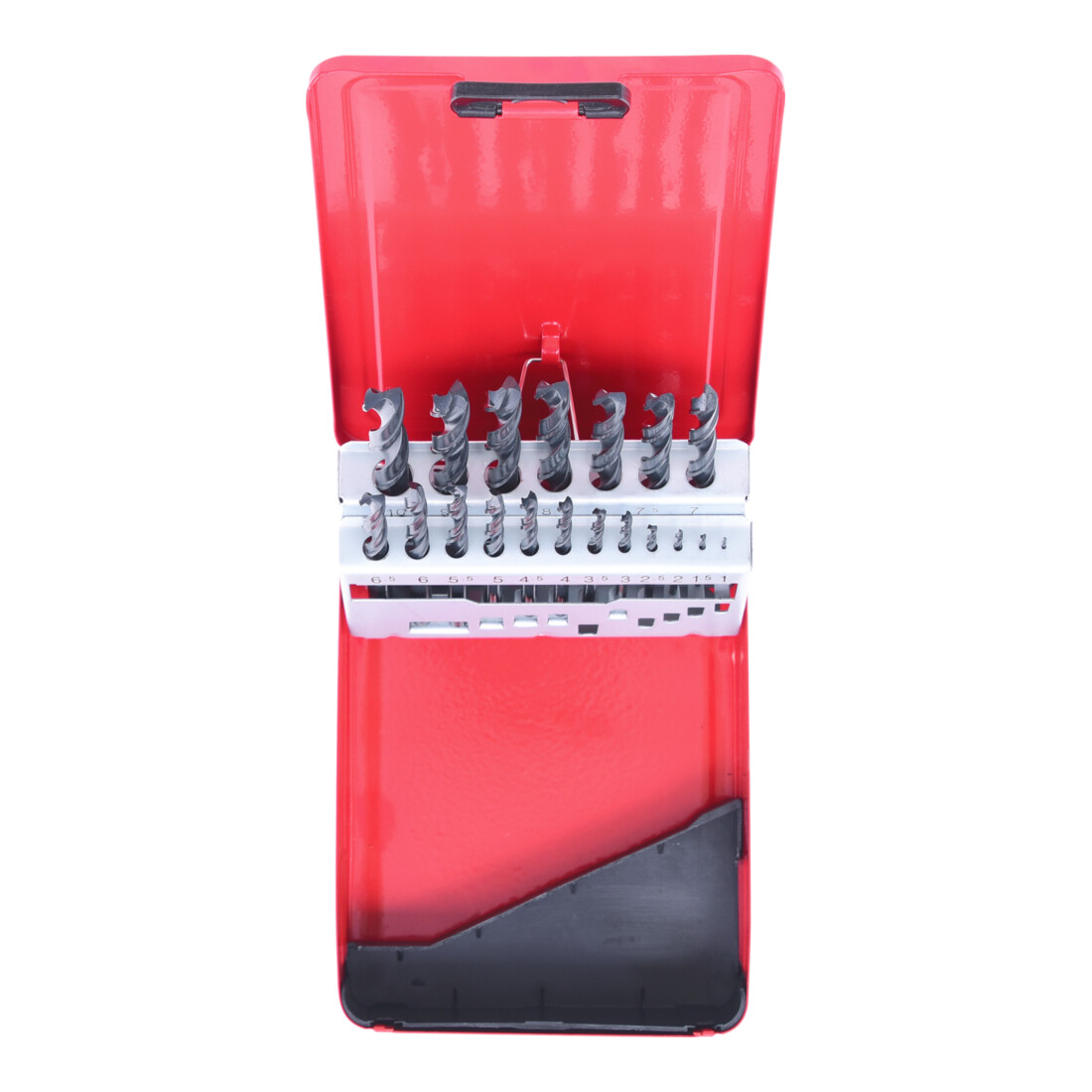 Coffret de forets HSS-R laminés, 19 pcs. en box métal, 1-10mm