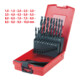 Coffret de forets HSS-R laminés, 19 pcs, en box PVC, 1-10mm