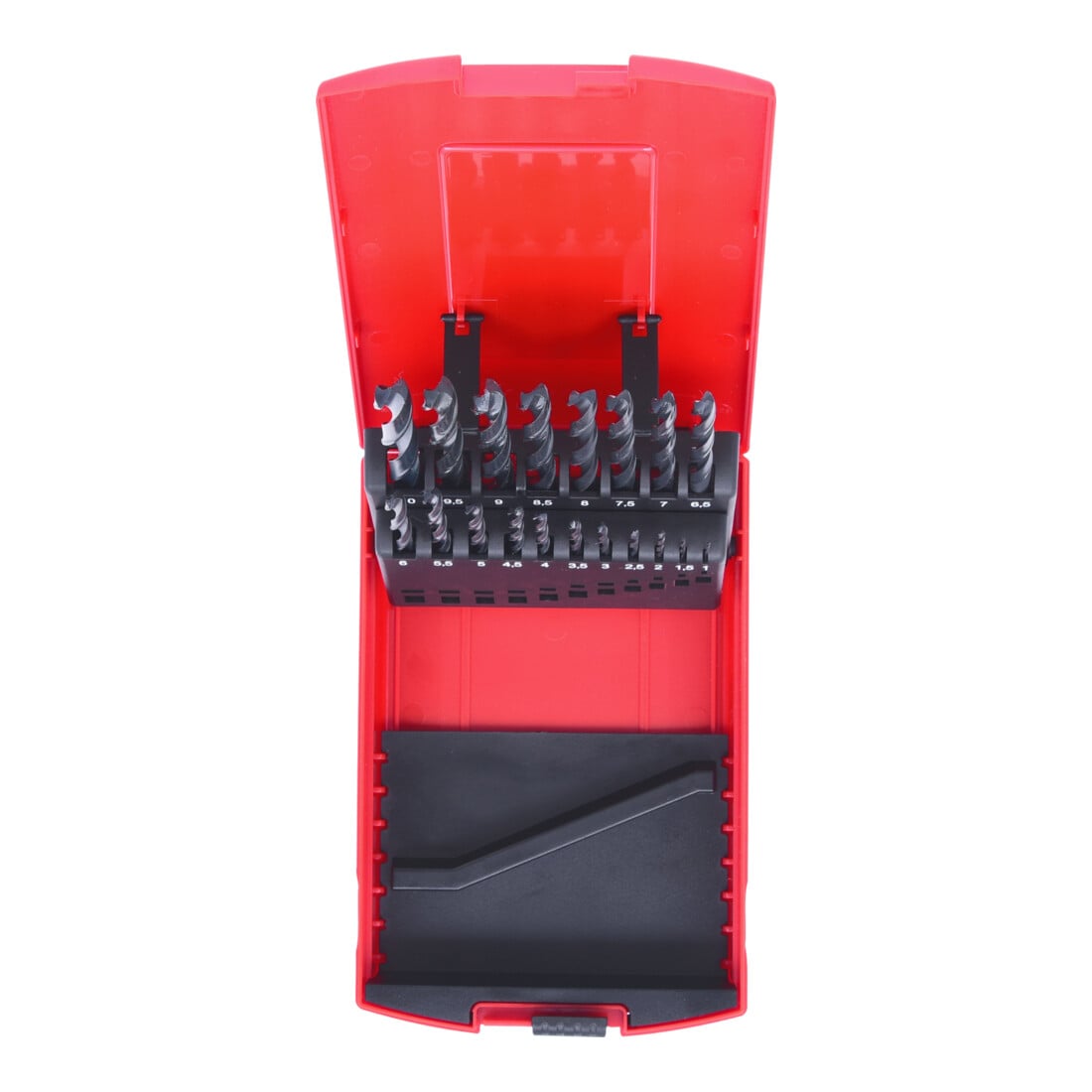 Coffret de forets HSS-R laminés, 19 pcs, en box PVC, 1-10mm
