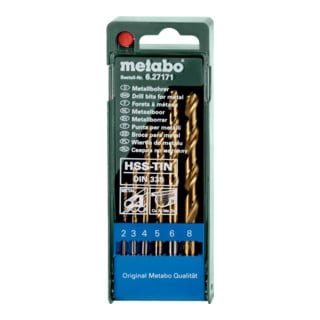 Coffret de forets HSS-TiN, 6 pièces metabo