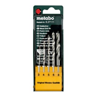 Coffret de mèches à bois. 5 pièces E 6.3 metabo
