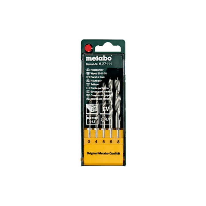 Coffret de mèches à bois. 5 pièces E 6.3 metabo