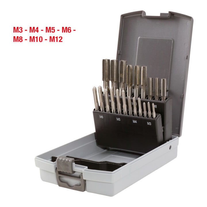 Coffret de tarauds HSS M 21 pcs. en box PVC, M3-M12