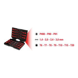 Coffret de tournevis électroniques KS Tools, PHILLIPS et TX, 14 pièces