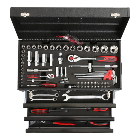 Coffret d'outils universels KS Tools 1/4"+1/2" CHROMEplus, 99 pièces GEAR