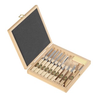 Coffret en bois d'outils de sculpture Kirschen 11 pièces