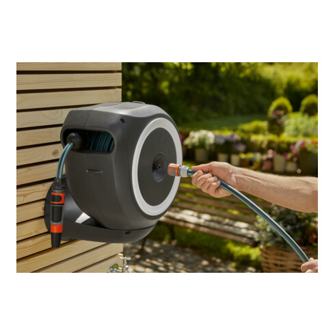 Coffret mural pour tuyau RollUp M GARDENA (blanc) 20 m