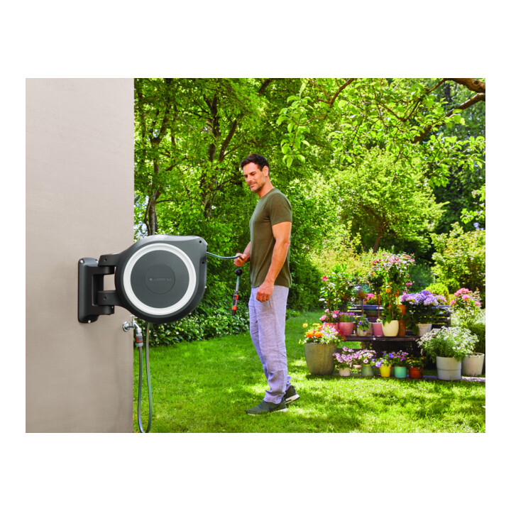 Coffret mural pour tuyau RollUp M/L GARDENA (blanc) 25 m
