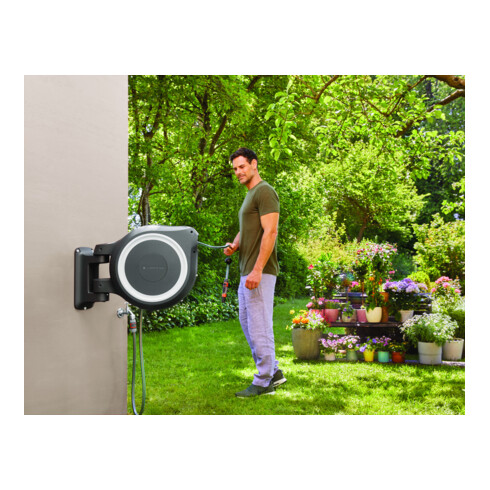 Coffret mural pour tuyau RollUp M/L GARDENA (blanc) 25 m